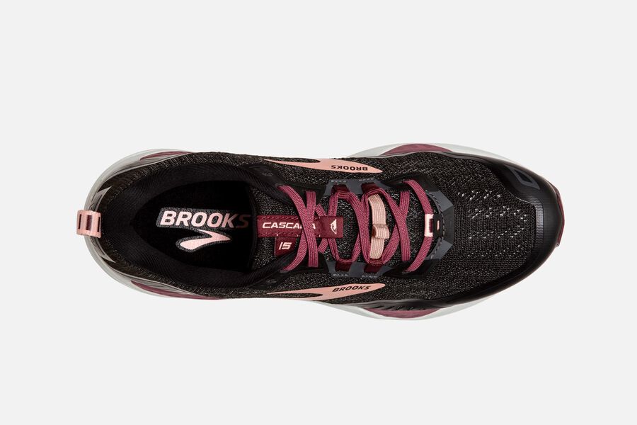 Cascadia 15 Trail Brooks Running Shoes NZ Womens - Black/Pink - LXFGAC-631